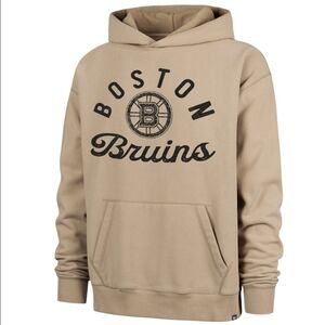 New Bruins $125 '47 Brand Bowline Khaki Pullover Hoodie Hooded Sweatshirt Large